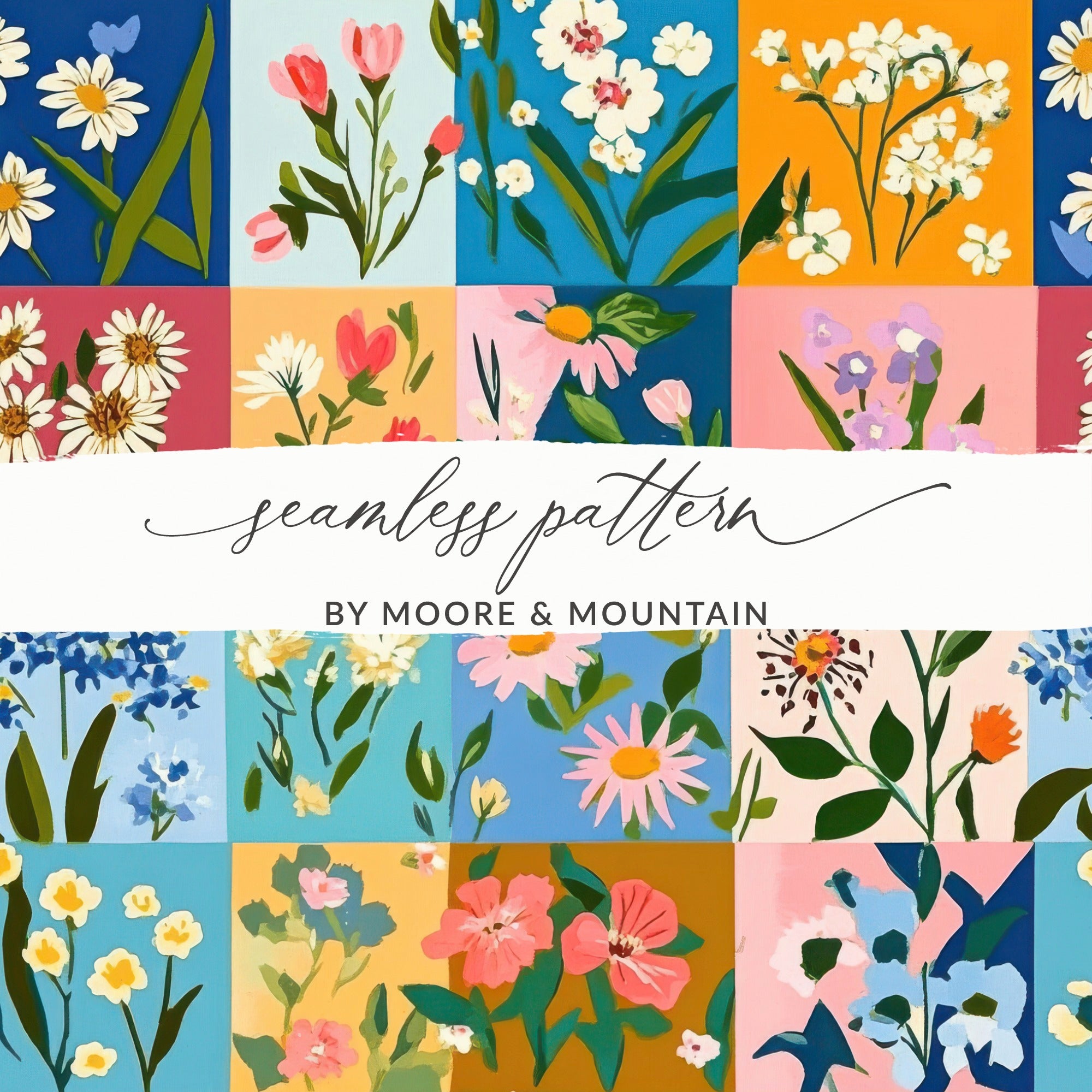 Colorful Floral Seamless Pattern by Moore & Mountain