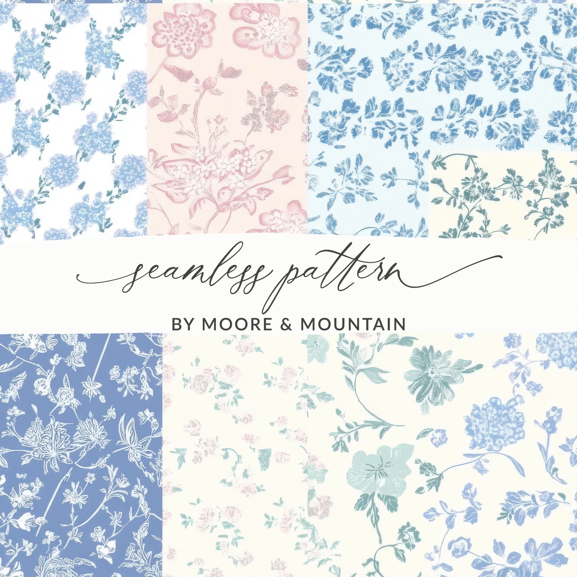 Seamless Floral Pattern Collection by Moore & Mountain