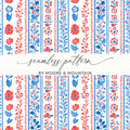 Red and Blue Floral Seamless Pattern by Moore & Mountain