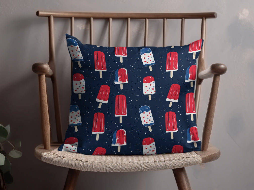 Patriotic Popsicle Patterned Cushion for Modern Homes