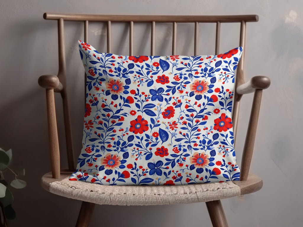 Vibrant Floral Pattern Decorative Pillow Cover