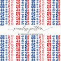 Red and Blue Floral Seamless Pattern Design