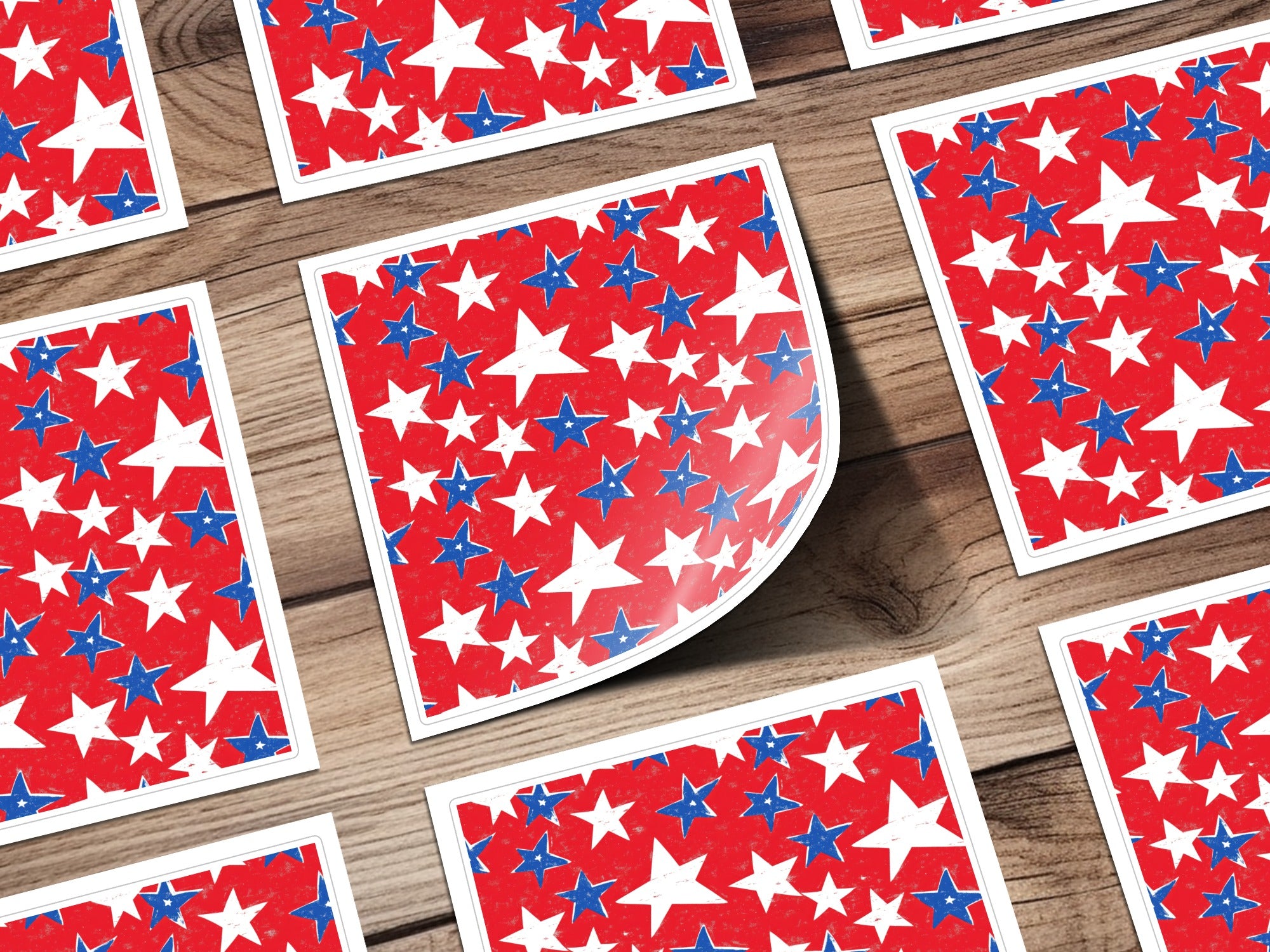 Patriotic Red White and Blue Stars Sticker Sheet