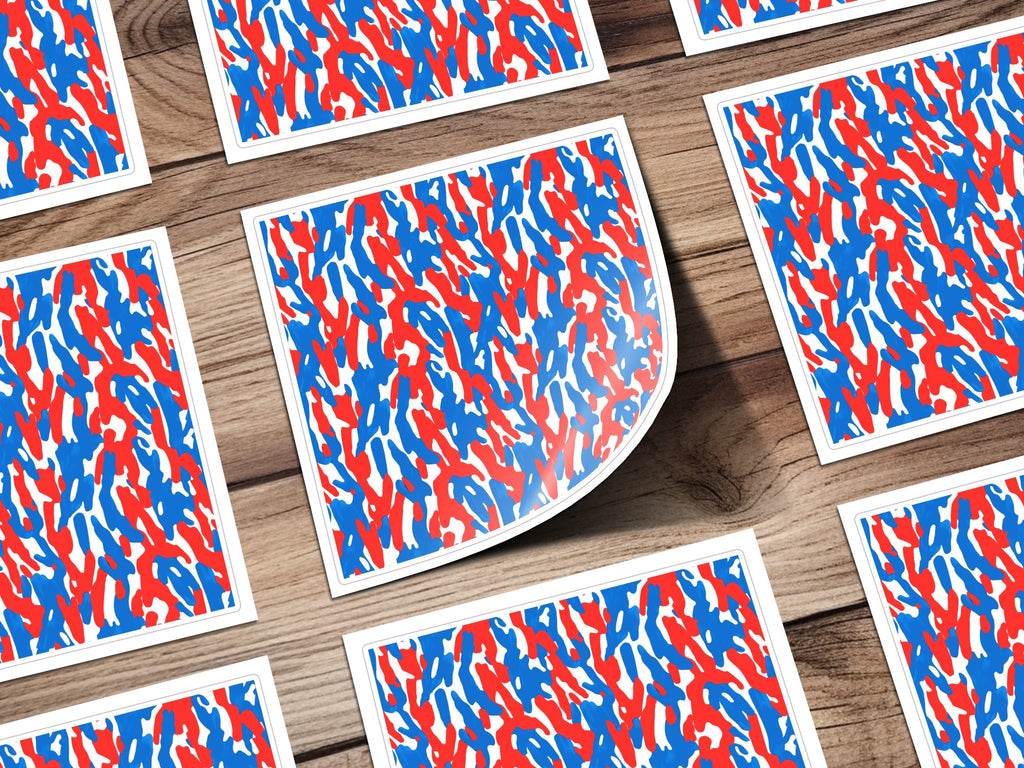 Vibrant Red and Blue Abstract Pattern Sticker Sheets