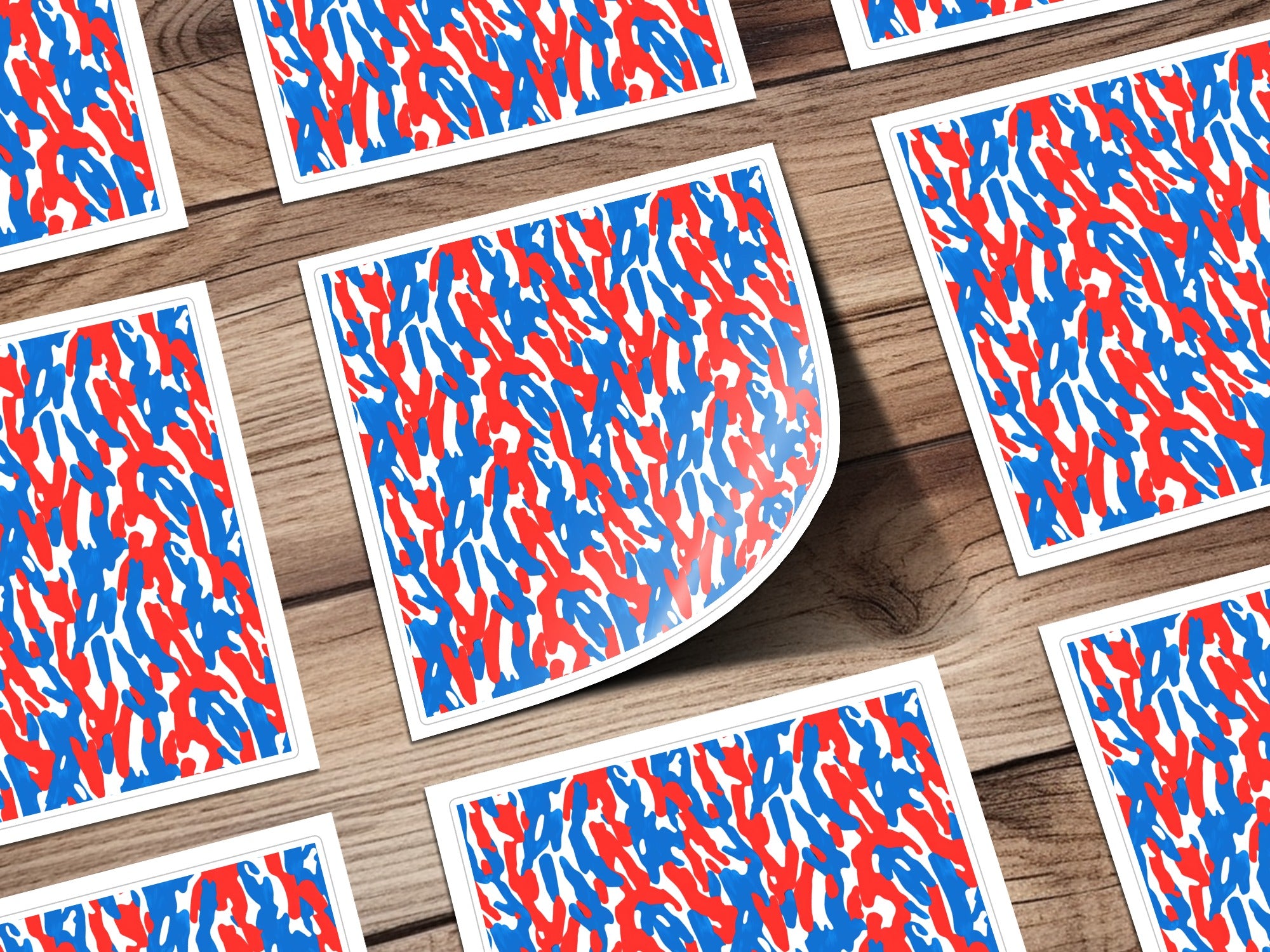 Vibrant Red and Blue Abstract Pattern Sticker Sheets