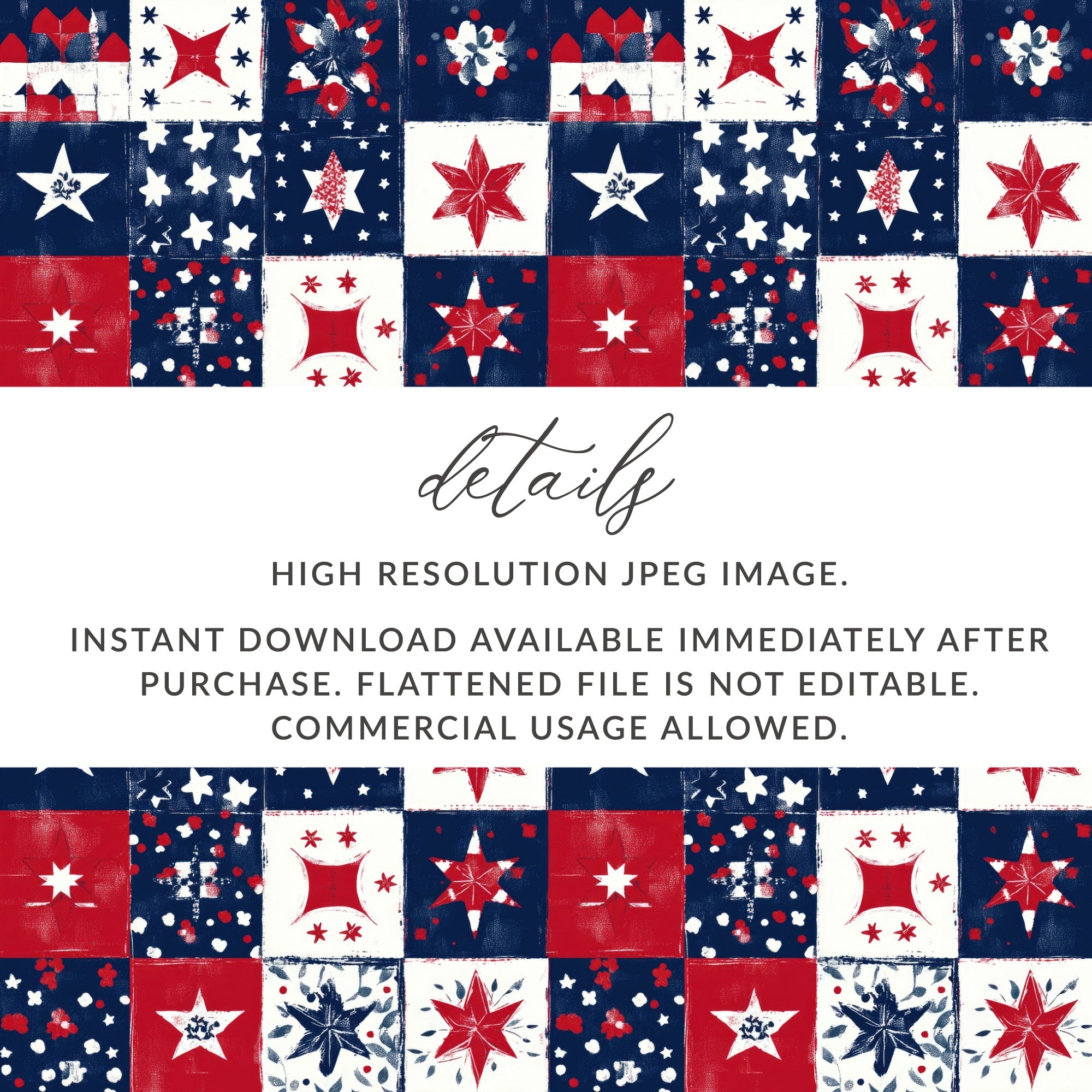 High Resolution Star Pattern Patchwork JPEG Image