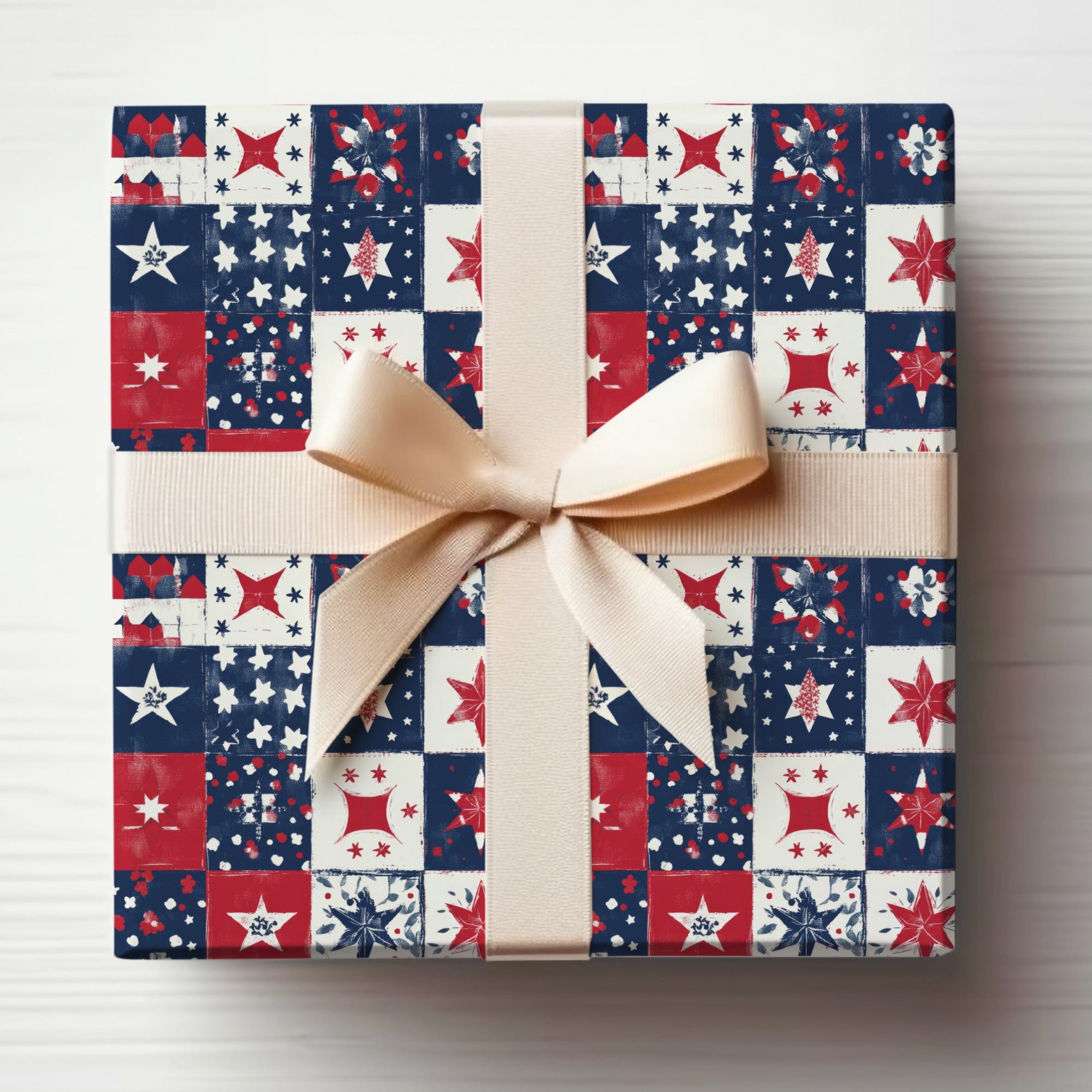 Patriotic Stars and Stripes Gift Wrap Party Supplies