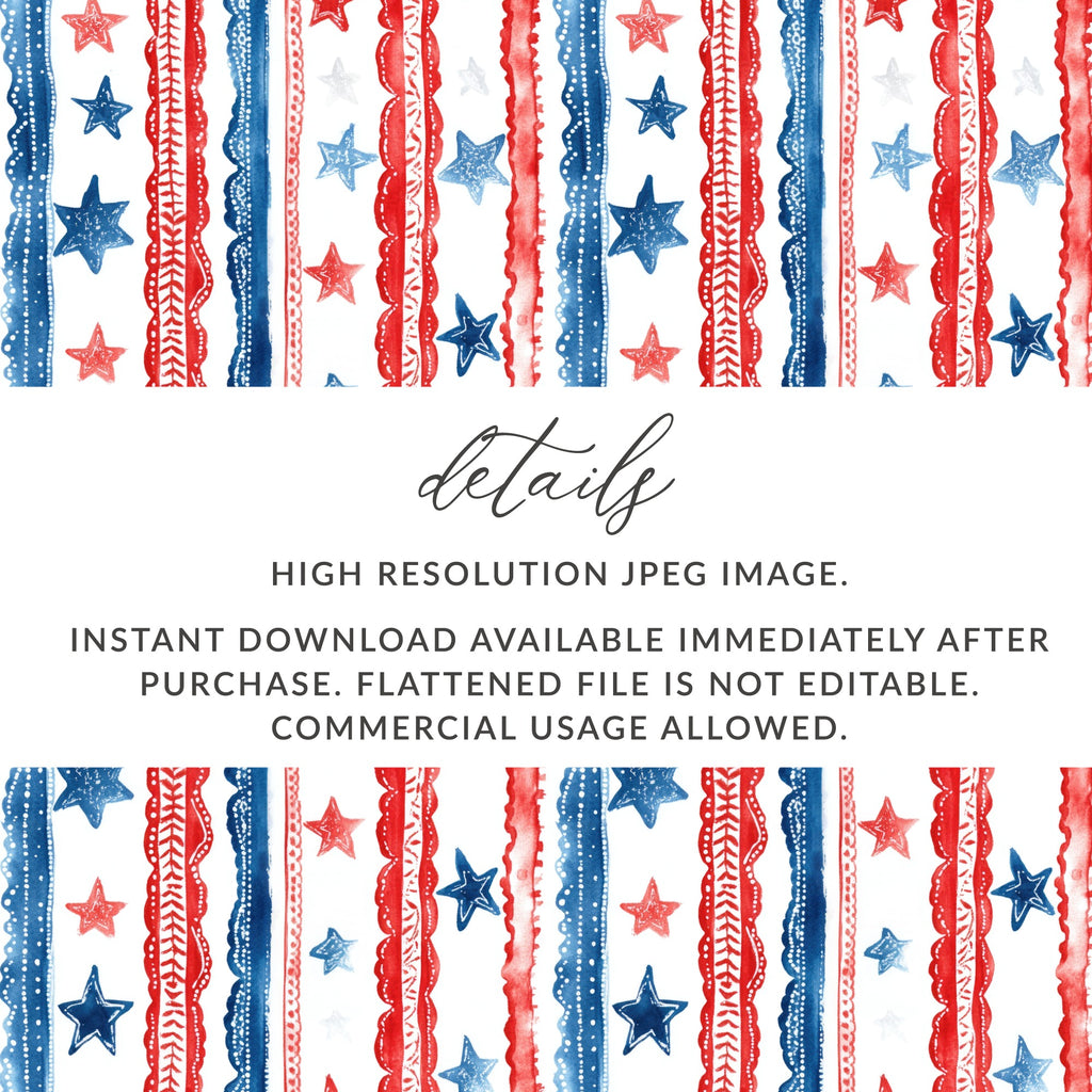 Patriotic Stars and Stripes Digital Download Image