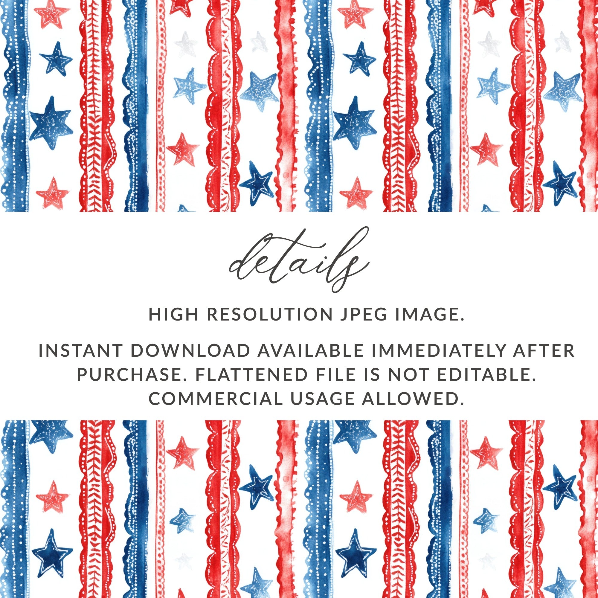 Patriotic Stars and Stripes Digital Download Image