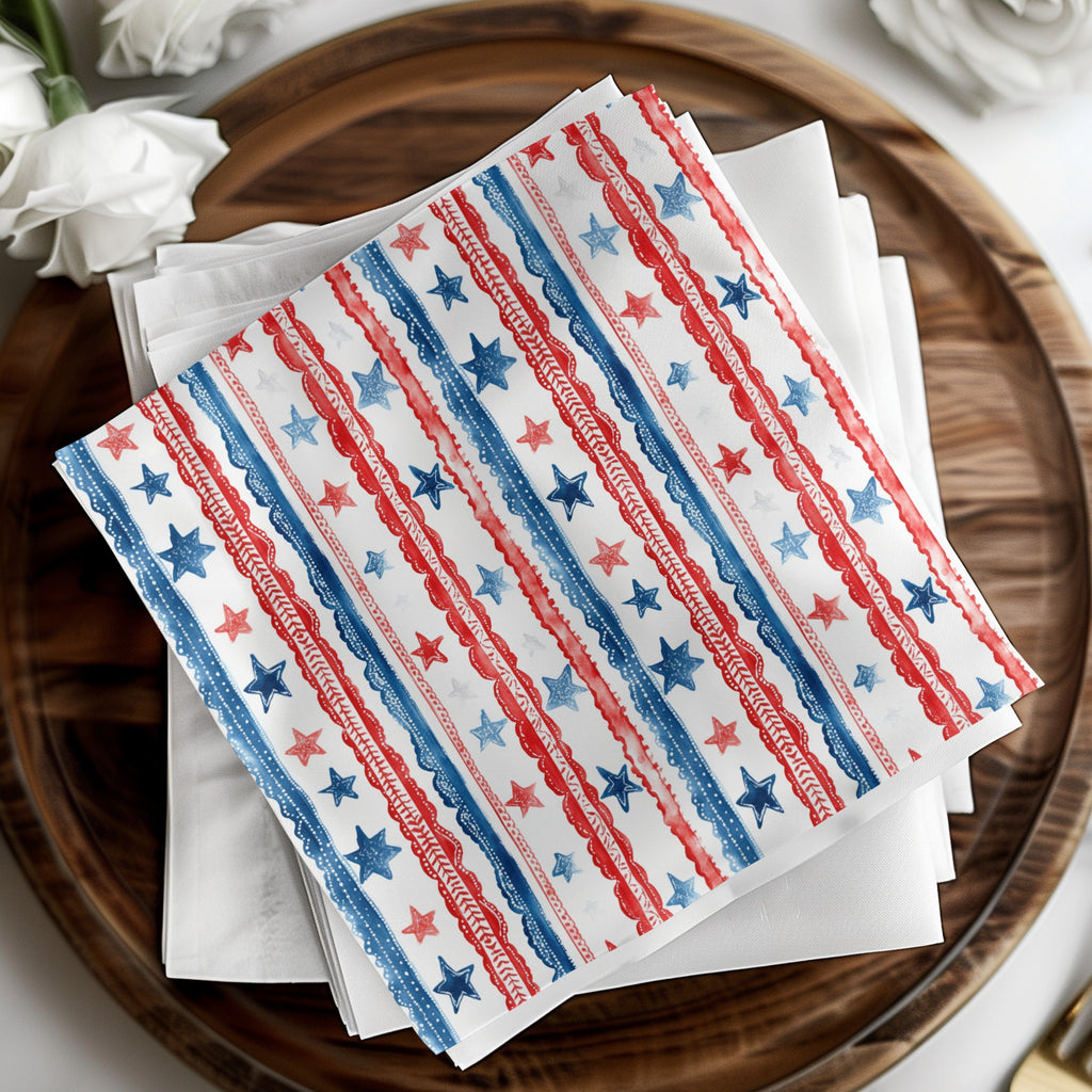 Patriotic Stars and Stripes Napkins for Festive Celebrations