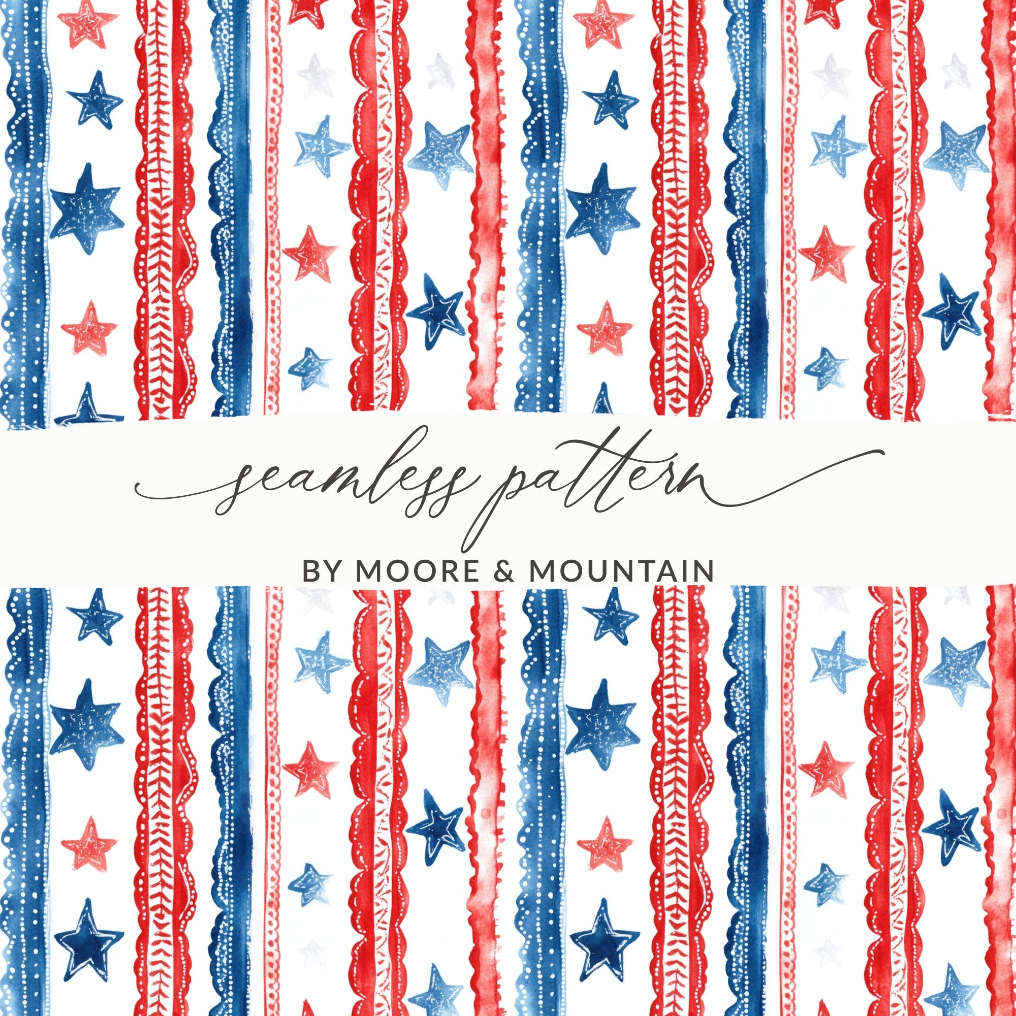 Stars and Stripes Patriotic Seamless Pattern Design