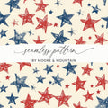 Patriotic Star Seamless Pattern, Red White Blue Digital Paper, 4th of July Printable Fabric Design, Scrapbooking Background Download - Moore and Mountain