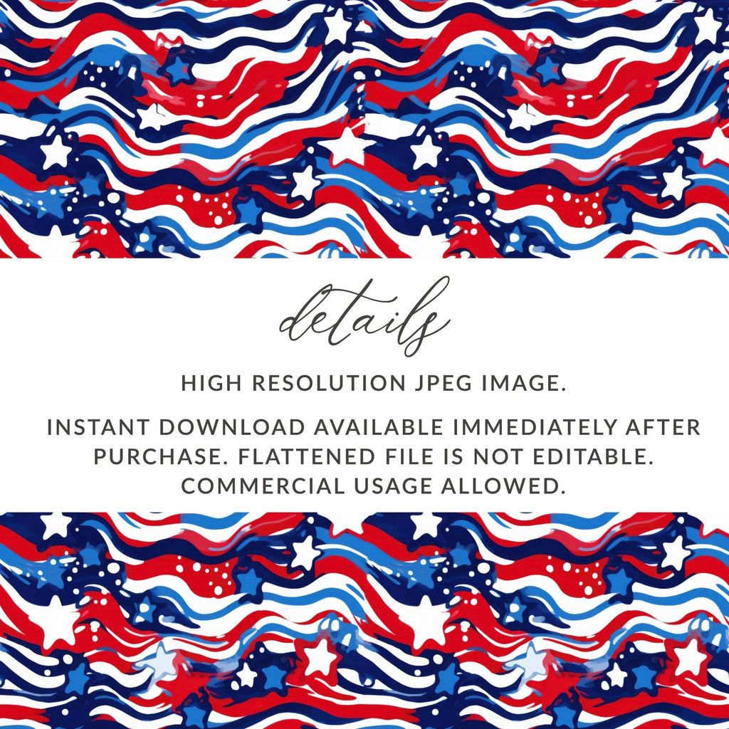 Patriotic Stars and Stripes Seamless Digital Paper, 4th of July Pattern, Red White and Blue Background, Digital Download for Crafts - Moore and Mountain
