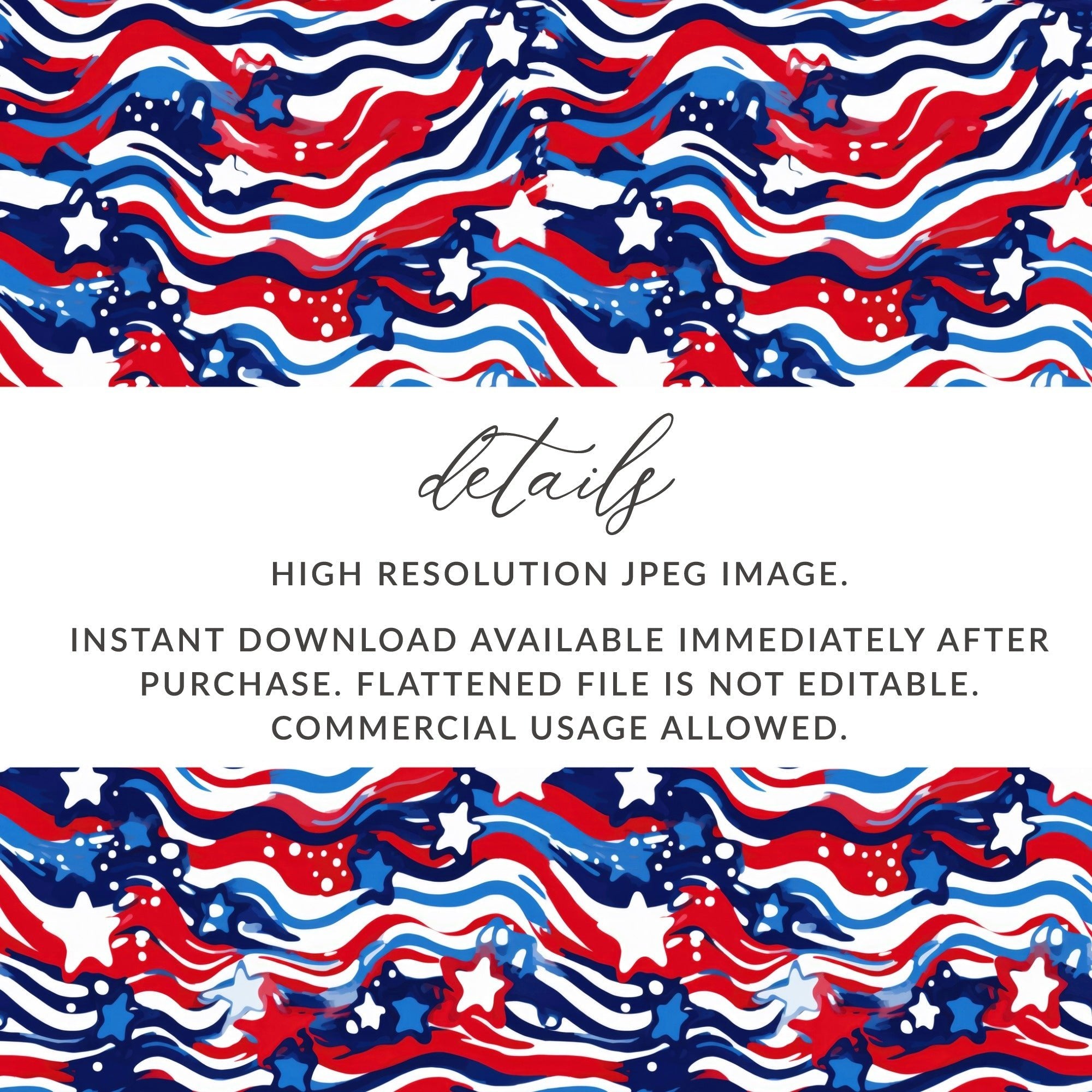 Patriotic Stars and Stripes Seamless Digital Paper, 4th of July Pattern, Red White and Blue Background, Digital Download for Crafts - Moore and Mountain