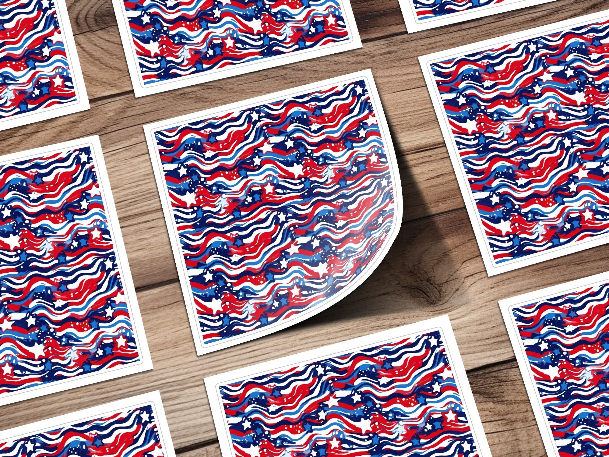 Patriotic Stars and Stripes Seamless Digital Paper, 4th of July Pattern, Red White and Blue Background, Digital Download for Crafts - Moore and Mountain
