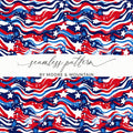Patriotic Stars and Stripes Seamless Digital Paper, 4th of July Pattern, Red White and Blue Background, Digital Download for Crafts - Moore and Mountain