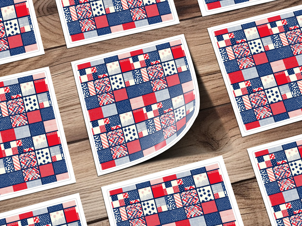 Vibrant Patchwork Design Sticker Set for Crafting Projects