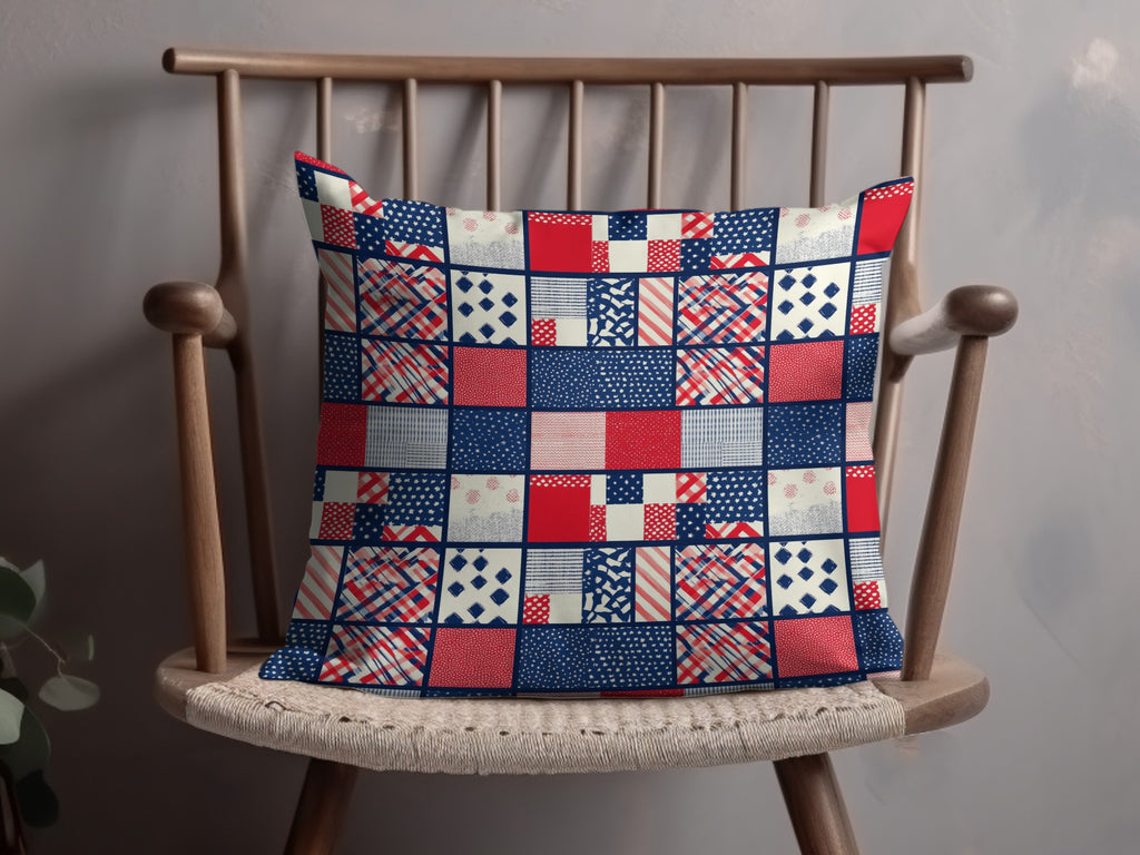Vibrant Patchwork Pattern Cushion for Home Decor