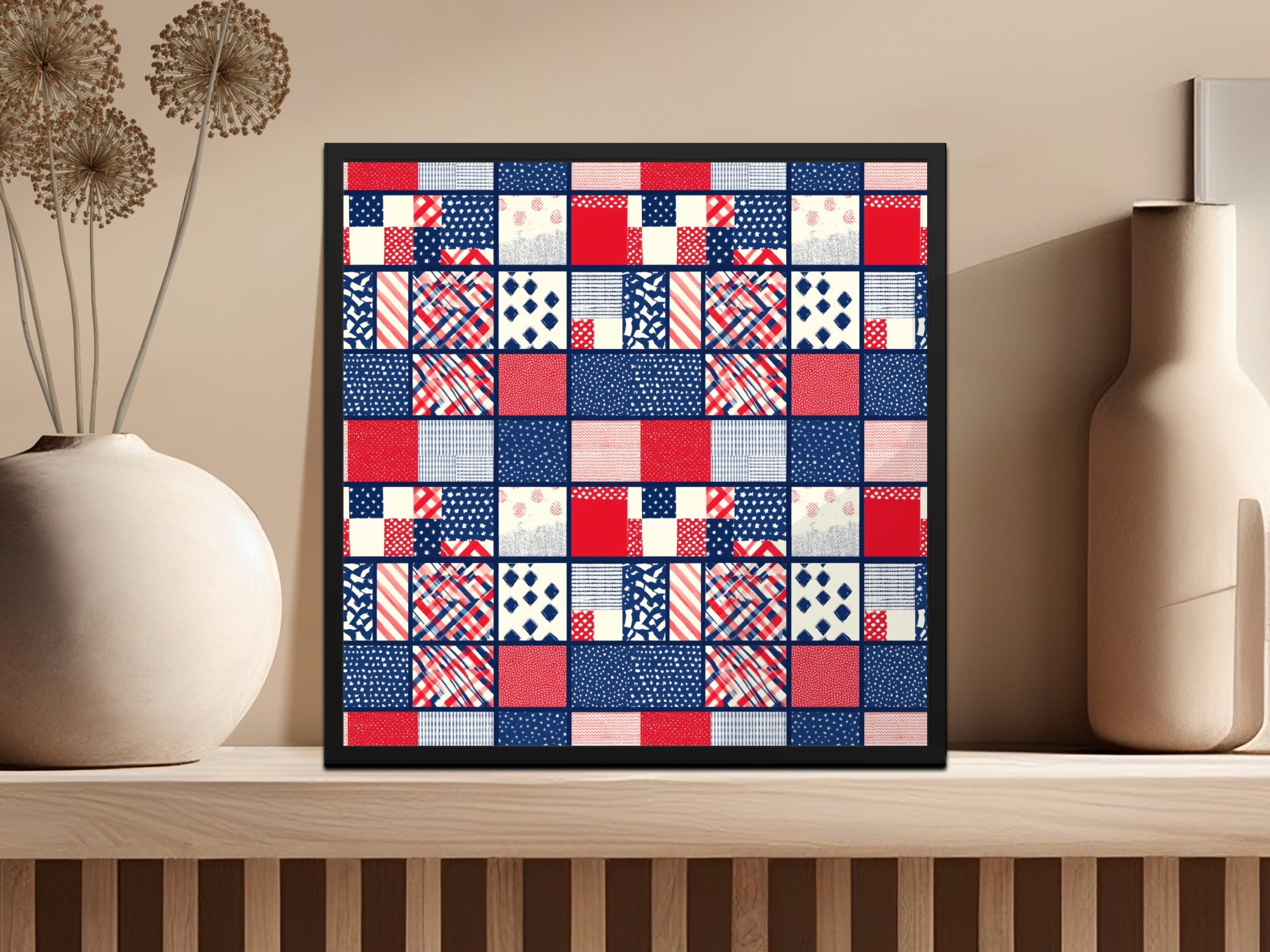 Colorful Geometric Patchwork Design Wall Art Product
