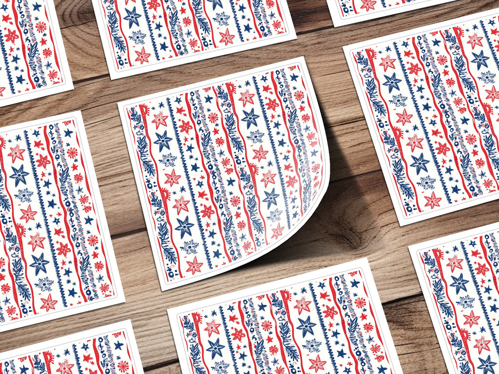 Festive Red and Blue Stars and Stripes Pattern product