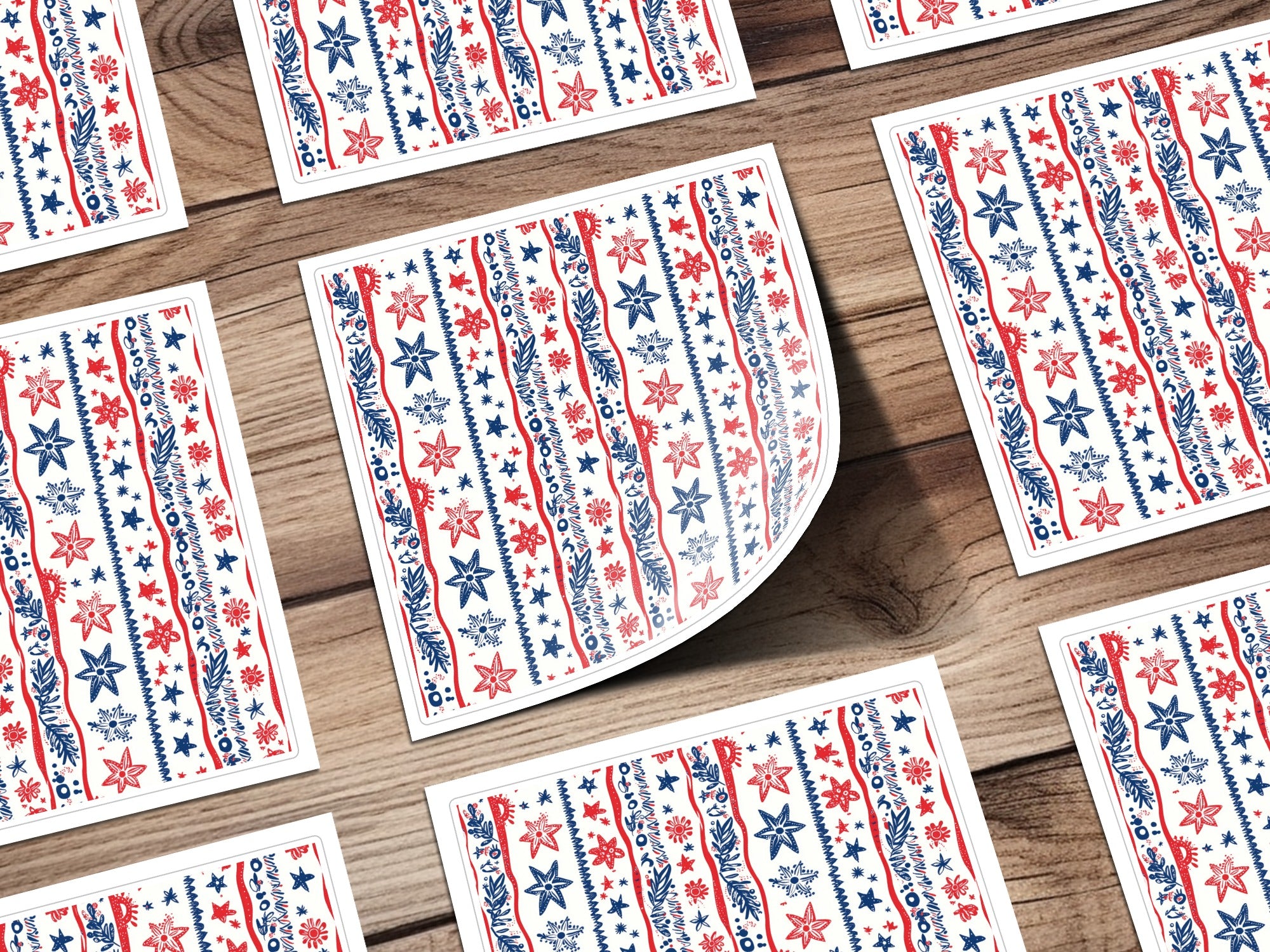 Festive Red and Blue Stars and Stripes Pattern product