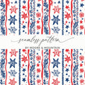 Colorful Star and Floral Pattern Seamless Design