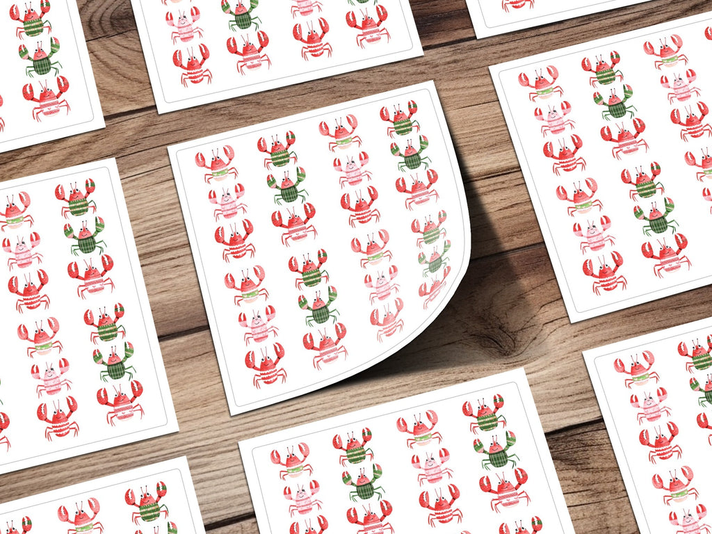Pattern of Joyful Lobsters With Festive Garments Digital - Moore and Mountain