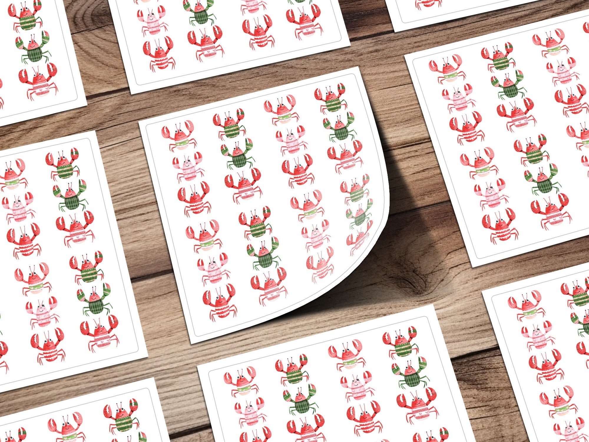Pattern of Joyful Lobsters With Festive Garments Digital - Moore and Mountain