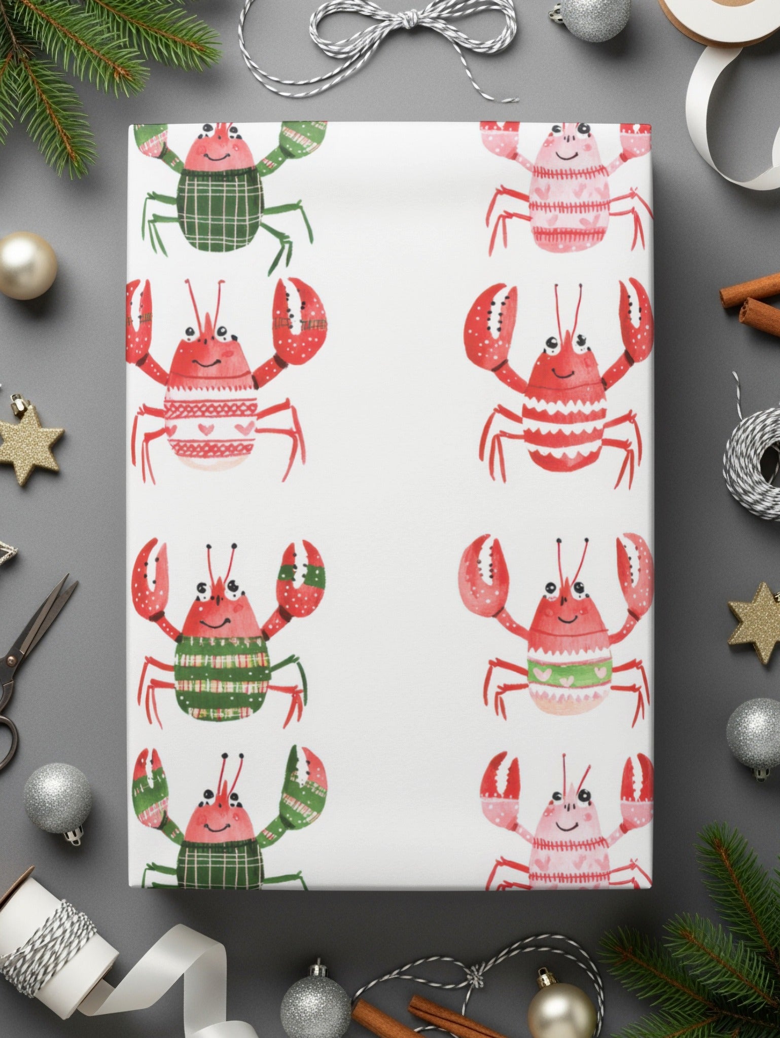 Pattern of Joyful Lobsters With Festive Garments Digital - Moore and Mountain