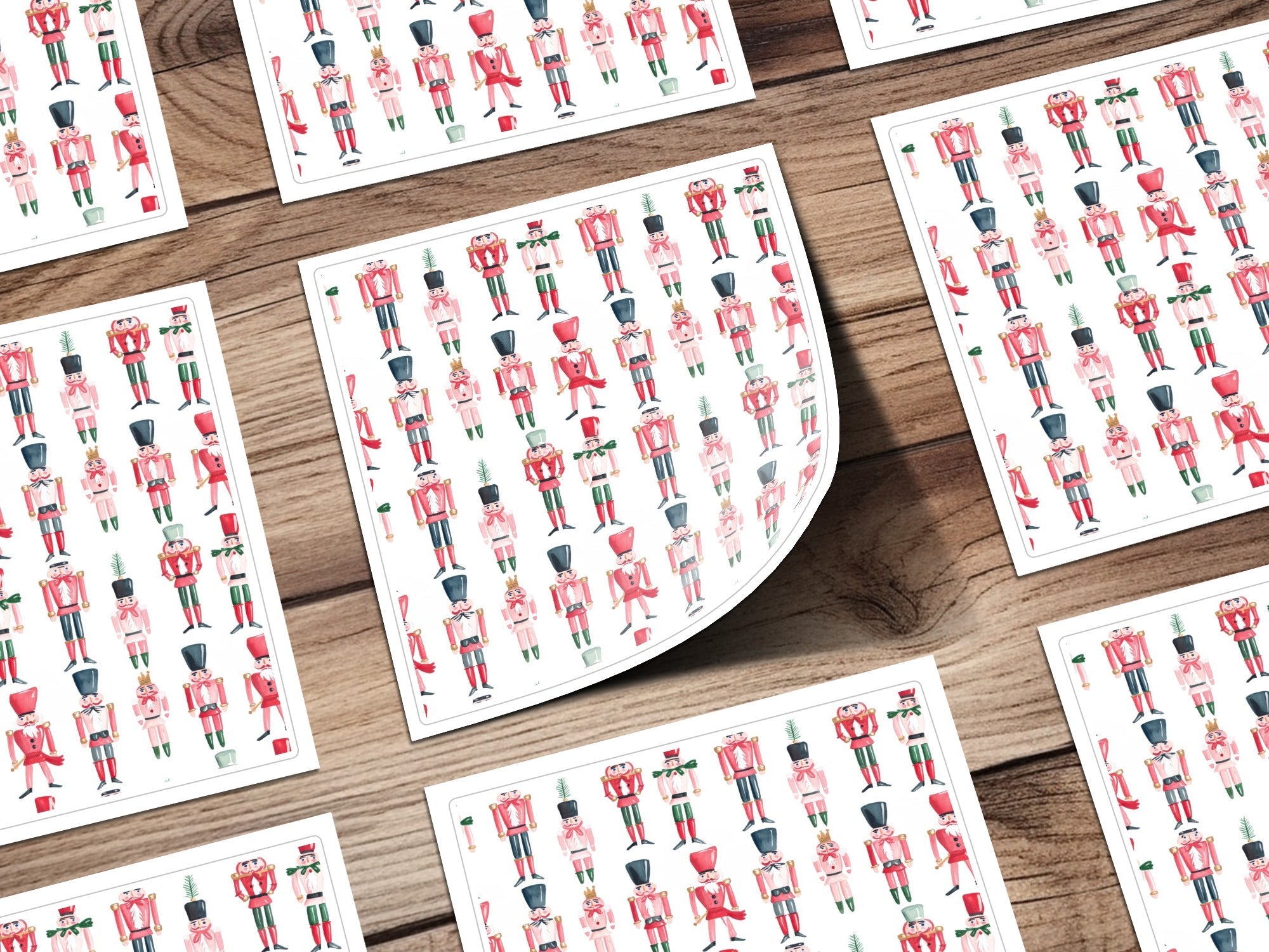 Pattern of Watercolor Nutcracker Figures Holiday Digital - Moore and Mountain