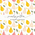 Pear T-Shirt, Seamless File, Fruit Digital, Pear Pattern, Fabric Design, Printable Art, Seamless Pattern, Trendy Apparel, Clothing Design - Moore and Mountain