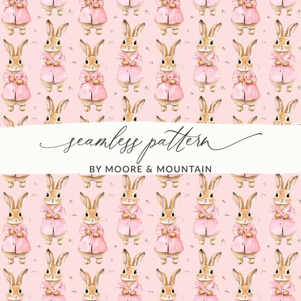 Peter Rabbit Digital Paper, Seamless Bunny Pattern, Watercolor Animal Print, Fabric Design, Baby Shower Decor, Digital Download, JPEG Files - Moore and Mountain