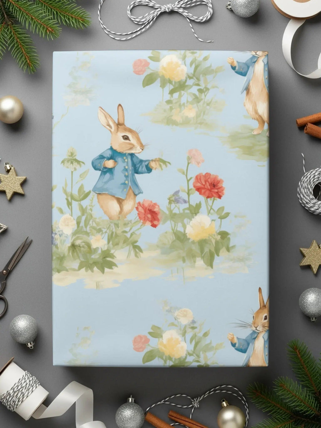 Peter Rabbit Digital Seamless Pattern, Baby Fabric, Floral Digital Paper, Kids Wallpaper, Nursery Decor, Surface Pattern, Digital Download - Moore and Mountain
