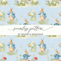 Peter Rabbit Digital Seamless Pattern, Baby Fabric, Floral Digital Paper, Kids Wallpaper, Nursery Decor, Surface Pattern, Digital Download - Moore and Mountain