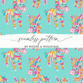 Pinata Donkey Digital Paper, Seamless Pattern, Colorful Party Print, Mexican Fiesta Theme, Scrapbook Paper, 12x12 inch JPEG, Digital - Moore and Mountain