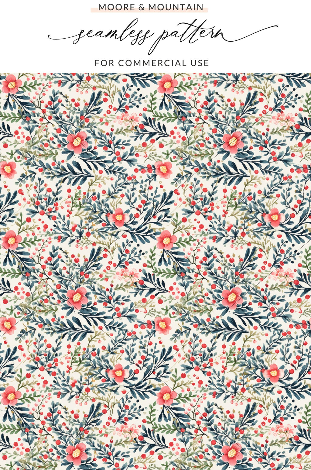 Moore & Mountain Seamless Pattern for Commercial Use