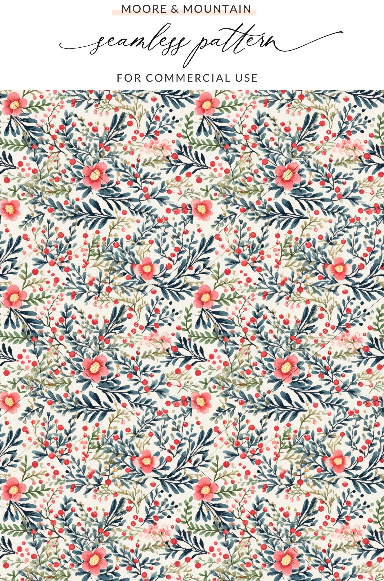 Moore & Mountain Seamless Pattern for Commercial Use