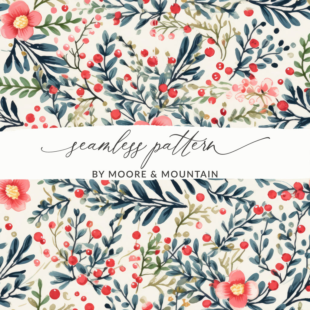 Floral and Berry Seamless Pattern by Moore & Mountain