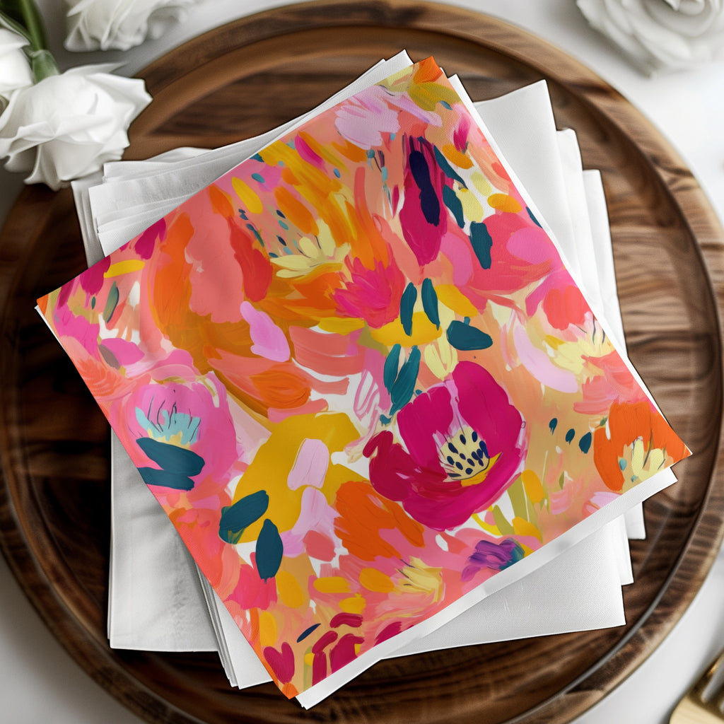 Colorful Abstract Floral Pattern Decor Napkin Product