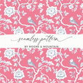 Pink Bird Toile Seamless Pattern Modern Chinoiserie Seamless - Moore and Mountain