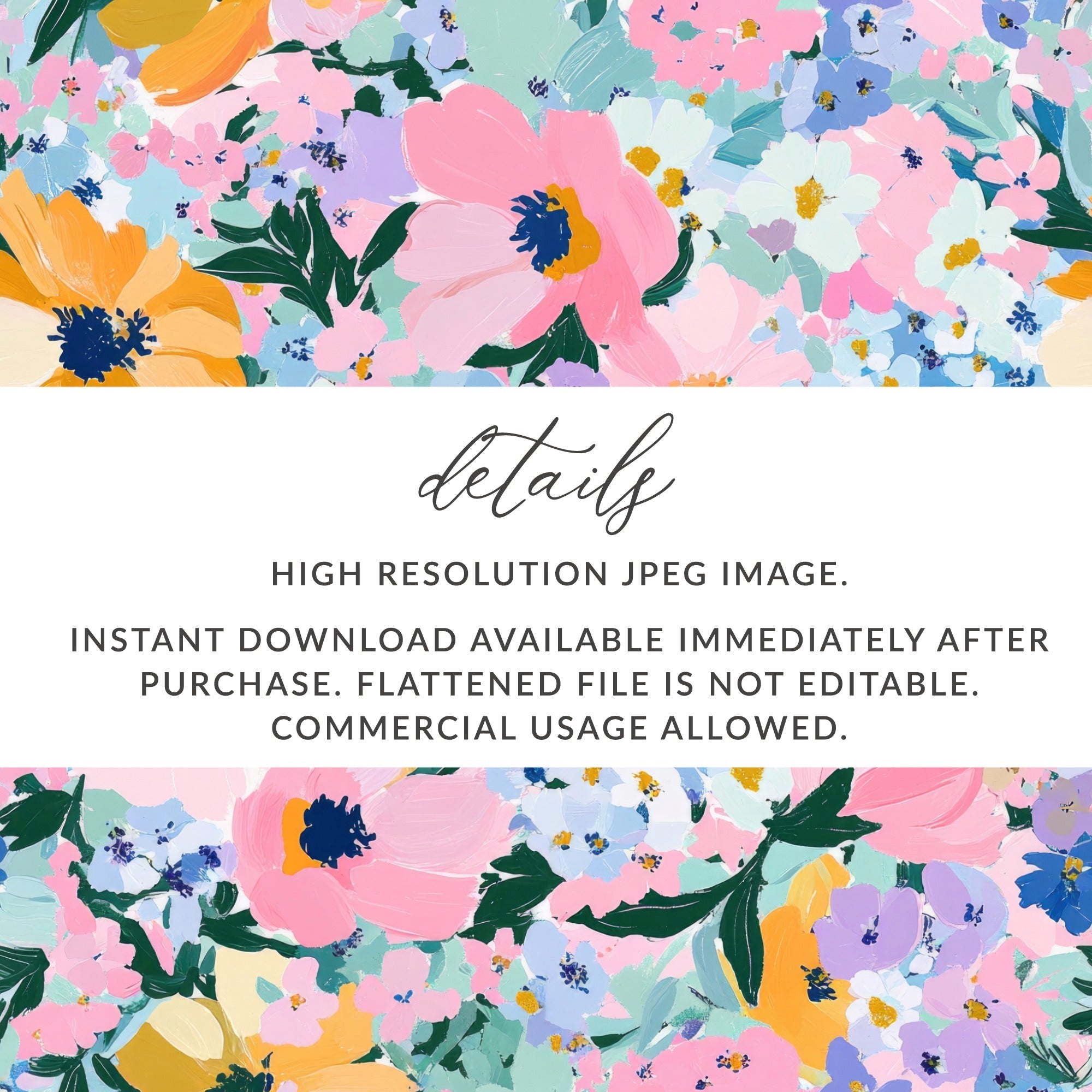 Pink Blue Floral Digital Paper, Abstract Flower Pattern, Pastel Fabric Design, Scrapbook - Moore and Mountain