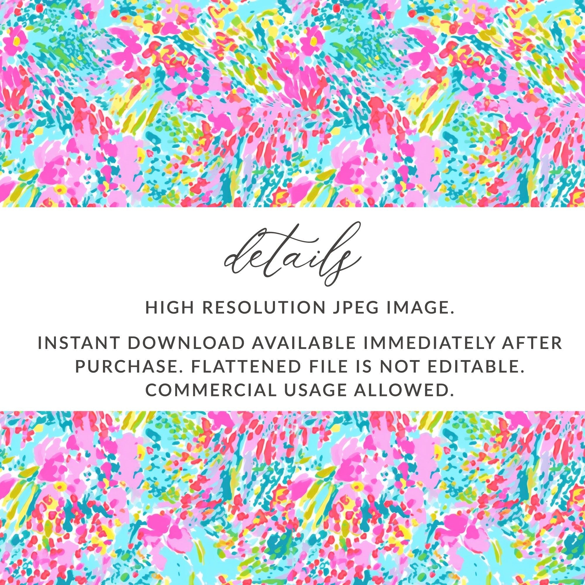 Pink Blue Floral Pattern Digital Paper, Abstract Flower Design, Colorful Background, Vibrant Floral Illustration, Summer Digital Print - Moore and Mountain