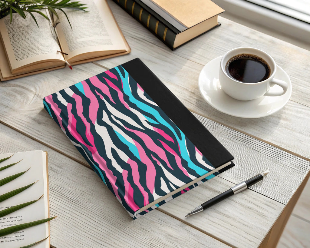 Vibrant Zebra Print Hardcover Notebook for Creative Writing