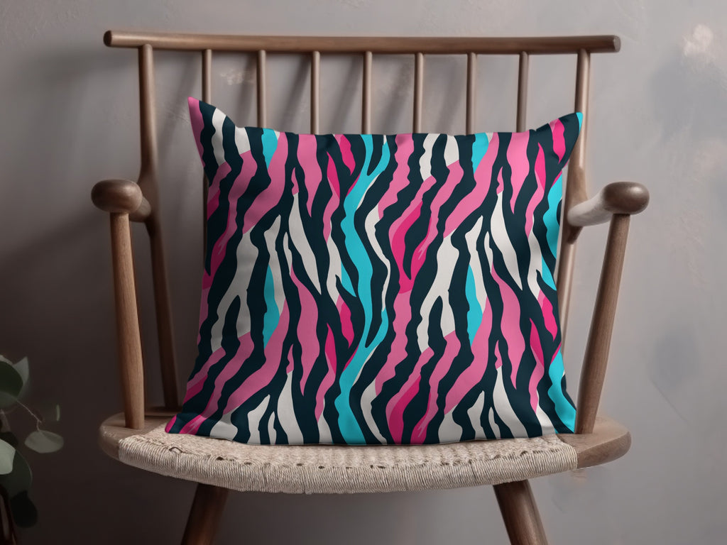 Vibrant Zebra Print Pattern Throw Pillow for Modern Decor