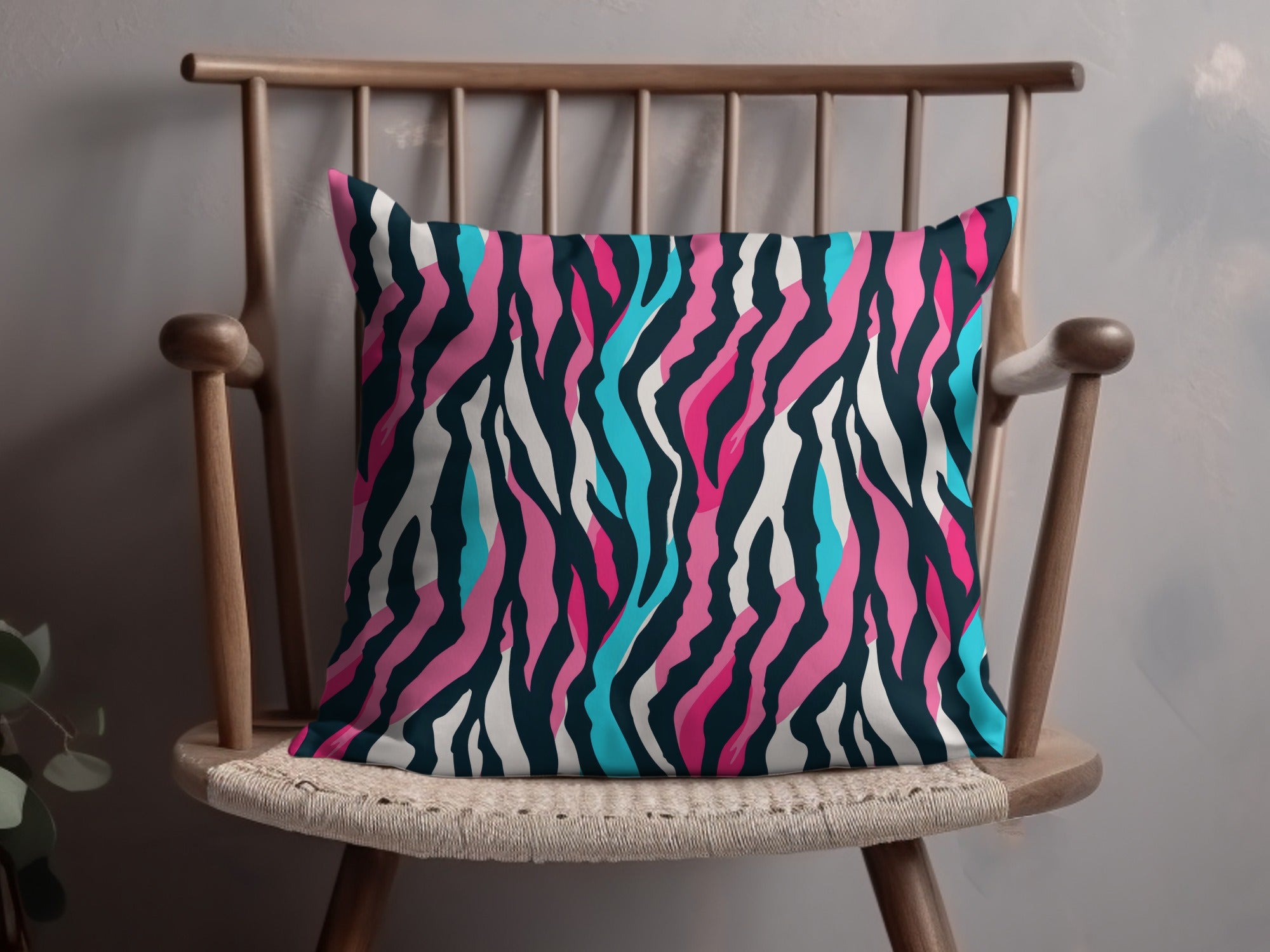 Vibrant Zebra Print Pattern Throw Pillow for Modern Decor
