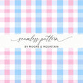 Moore & Mountain Pink Blue Checkered Seamless Pattern