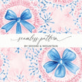 Pink Bows Seamless Grandmillenial Digital - Moore and Mountain