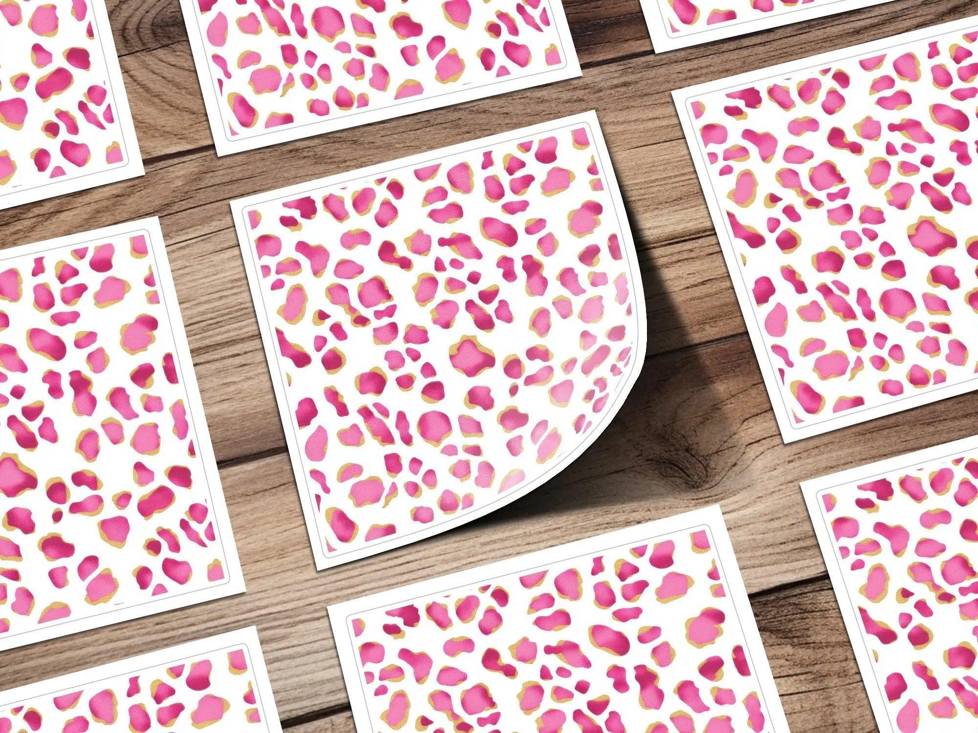 Pink Cheetah Print, Seamless Pattern, Digital Paper, Pink and Gold Animal Print, Commercial Use, Leopard Print, Digital Download - Moore and Mountain
