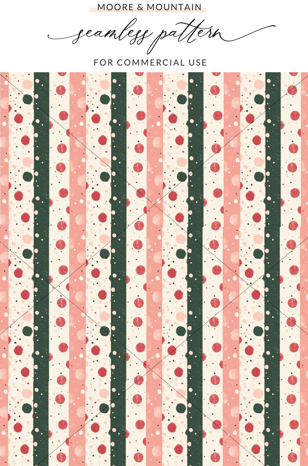 Seamless Pattern with Pink and Green Stripes Design