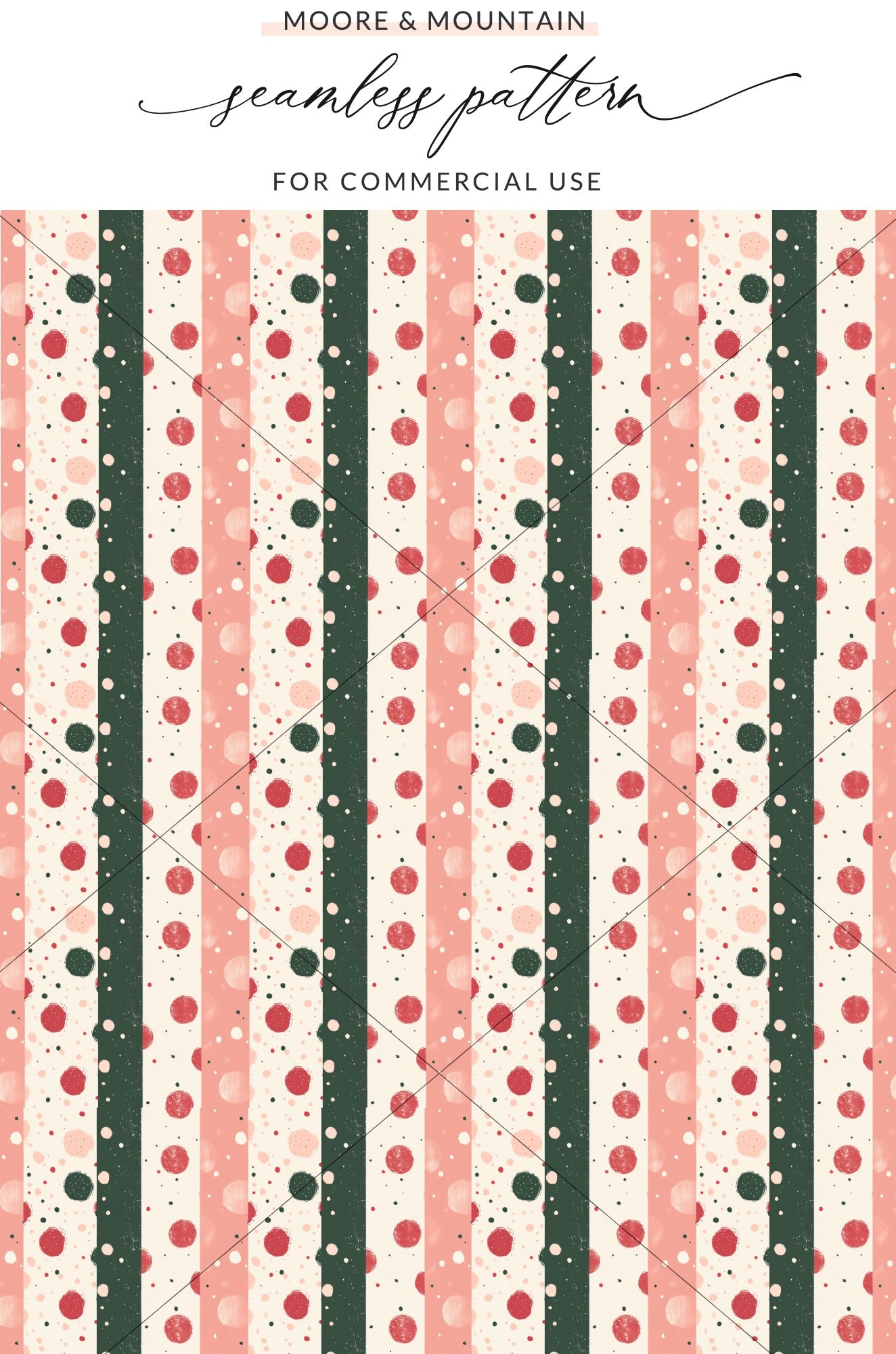 Seamless Pattern with Pink and Green Stripes Design
